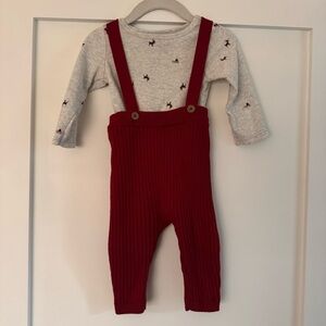 Carter's Cream Christmas Holiday Onesie & Overalls